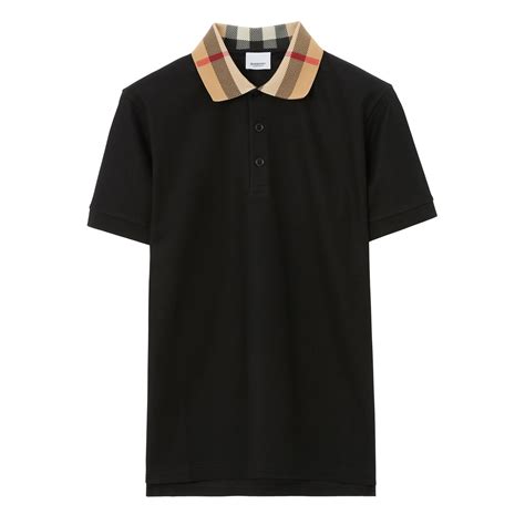 burberry brit polo tags|Check Label Cotton Polo Shirt in Black .